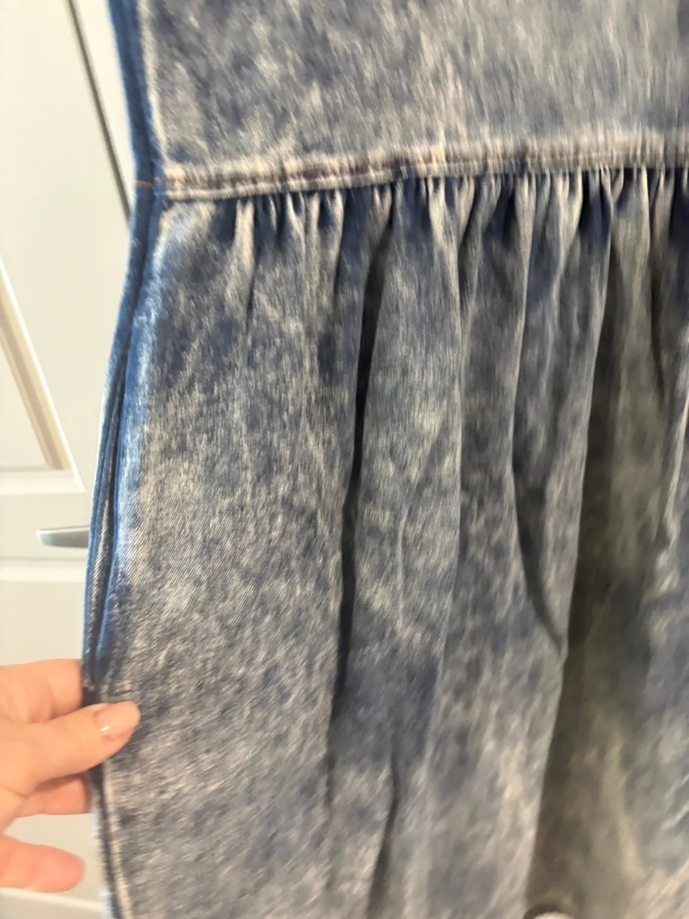 Hollywood Blvd Vintage Acid Wash Denim 100% Cotton Sleeveless Dress M - Picture 13 of 15